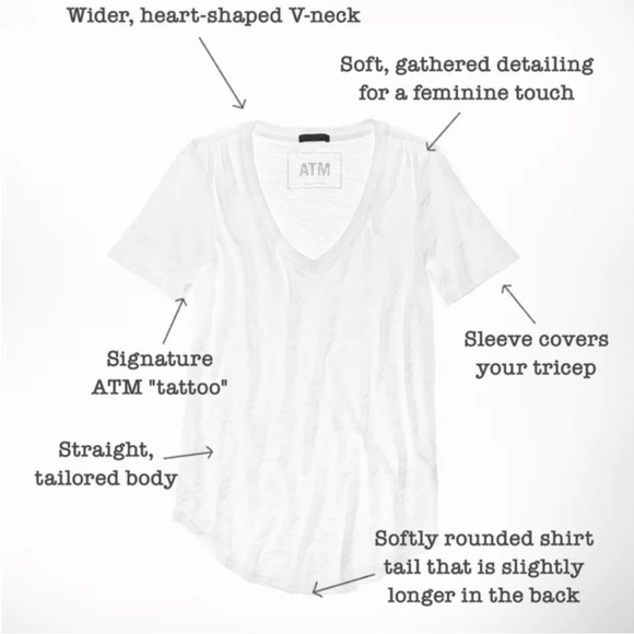 ATM Anthony Thomas Melillo Slub Jersey Classic V-Neck Tee Black Medium - Picture 2 of 10